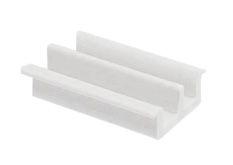 Профиль пластик белый направляющая для 2-х стекол низкий (L-2500)_1