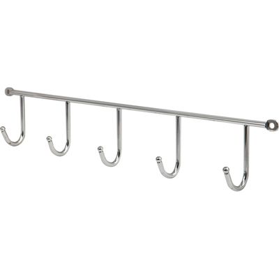 Вешалка настенная на 5 крючков 400*60*40, хром AKS_1
