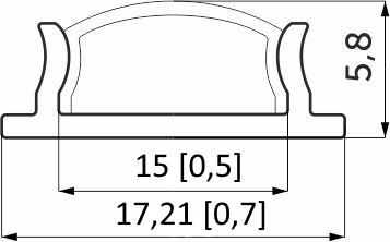 Профиль алюминиевый накладной, гибкий, Slim (2 м.), цвет алюминий, AKS_2