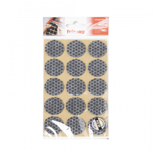 Подкладка самоприлипающая фетровая прорезиненная d30мм (1упак.=15шт), серая, Folmag_3