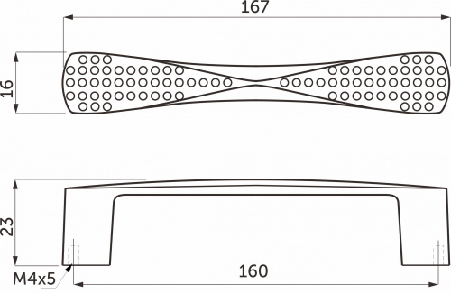 Ручка меб. COMO-160, матовый никель, AKS_2