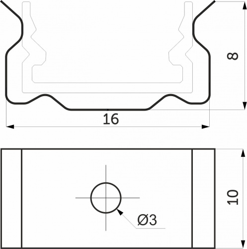 Держатель для накладного профиля SIRIUS-1407S, AKS_2