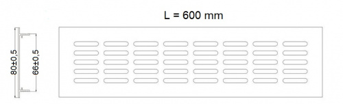 Решетка вентиляционная 600х80мм черная алюминий AKS _2