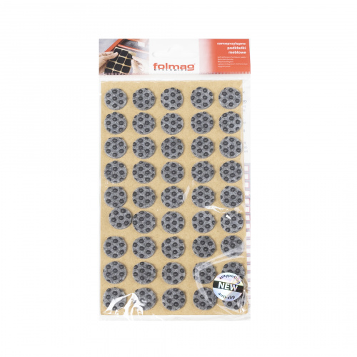 Подкладка самоприлипающая фетровая прорезиненная d15мм (1упак.=45шт), серая, Folmag_3