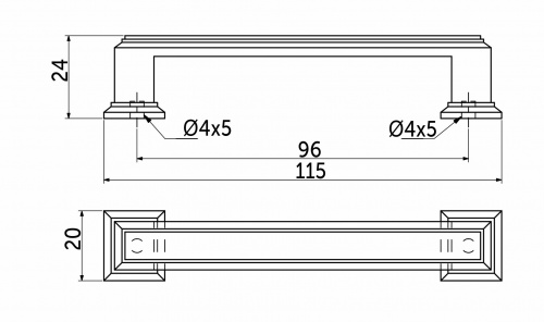 Ручка меб. скоба мет. IONIKA 96 шлифованный титан AKS_2
