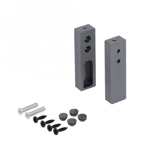 Держатель штанги гардеробной прямоуг. FAME/1 концевой, графит браш AKS_3