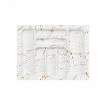 Лоток для столовых приборов 600 MARBLE 540*430, бело-золотой мрамор AKS фотография