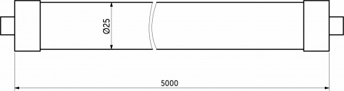 Светодиодная веревка 15W/m, 24V, 25мм, IP65, теплый белый (3000K) - 5м, AKS_2