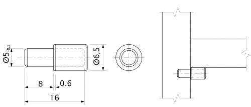 Полкодержатель металлический duplo 5,0*16 с резинкой для стекла (1 упак. = 500 шт.) AKS_2