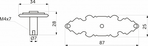 Ручка меб. кнопка мет. WP11-36 старое золото, AKS_2