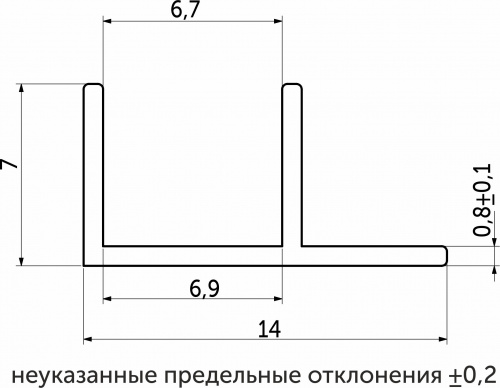 Планка угловая 6 матовая (L=0.6) AKS_2