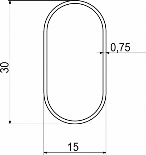 Труба овальная L- 865 белая РП_2