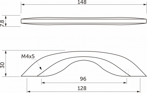 Ручка меб. ENEL-96/128, хром глянец, AKS_2