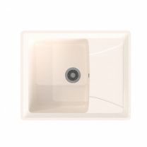 Мойка каменная, прямоугольная одночашевая, GS-3, 605*490 мм, белый, врезная, Gamma Stone фотография