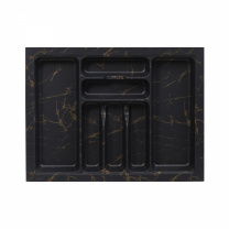 Лоток для столовых приборов 700 MARBLE 635*485, черно-золотой мрамор AKS фотография