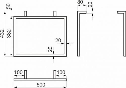 Подстолье mini THOR-1 h432, белый AKS (1 компл. = 2 шт.)_2