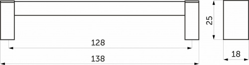 Ручка меб. скоба пластик. PS18/C18 128 металлик+венге AKS_2