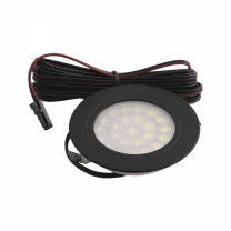 Светильник светодиодный SUN, врезной, 2W, 12V, круглый, черный, 6000К, AKS