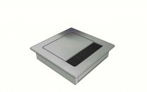 Пропуск кабельный металл 120х120мм брашированное серебро AKS фотография