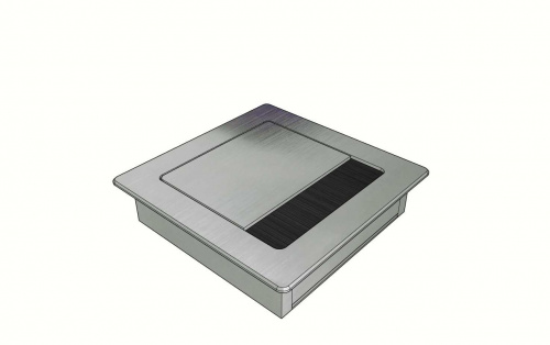 Пропуск кабельный металл 120х120мм брашированное серебро AKS_1