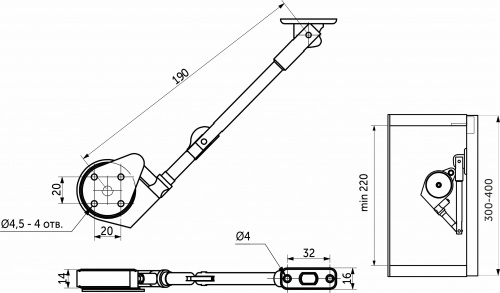 Подъемный механизм верхний AKS SMART LIFT серый_2