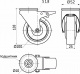 Колесо меб. TECH d100 h128 под винт М10 с торм., серый AKS_preview_1