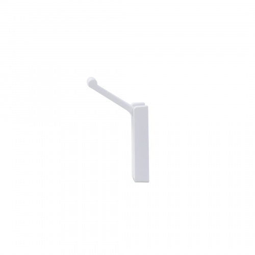 Крючок меб. однорожковый мет. KLICK белый AKS_3