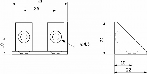 Уголок пластиковый двойной белый (уп/ 250 шт) AKS_2