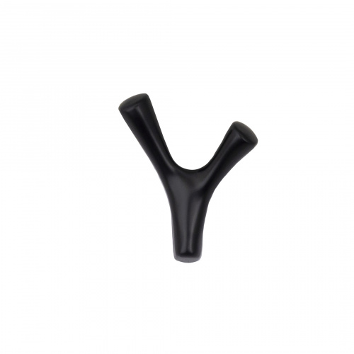 Крючок меб. двухрожковый мет. OMEGA черный матовый AKS_4