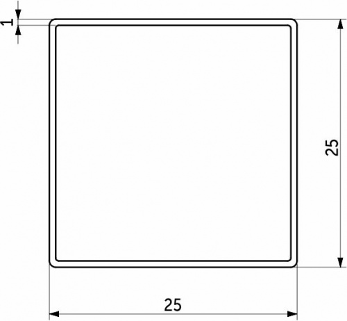 Труба квадр. L-3000 25*25 (1,4кг/1,0мм) QUADRO, хром AKS_2