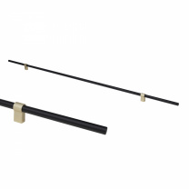 Ручка меб. скоба алюм. WHISPER 704/1000 черный матовый+брашированное золото, AKS фотография