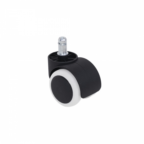 Колесо мебельное, для стула, полиамид/прорезиненное, (50мм), белое_1