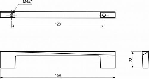 Ручка меб. скоба мет. TRIBAL C-3374 128 сатин_2