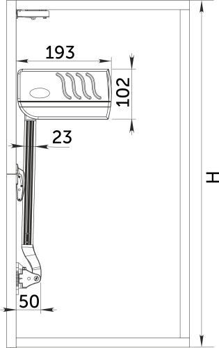 Подъемный механизм верхний 8,1-9 кг с доводчиком и фиксацией в любом положении на две двери AKS PLUS HERMES_6