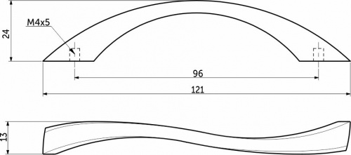 Ручка меб. скоба мет. FLEXO 96, матовый хром, AKS_2