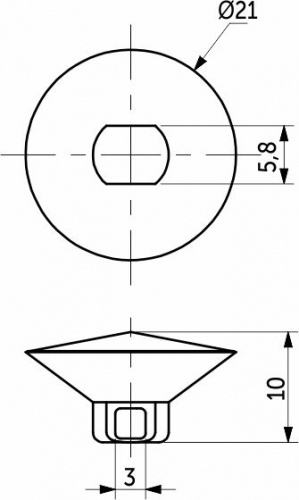 Пуговица мебельная 20мм пластик литое крепление AKS_2