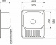 Мойка н/сталь, прямоугольная одночашевая, 580*480мм, матовый хром, врезн на столешницу, AKS (0,8 мм)_preview_1