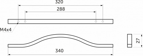 Ручка меб. скоба мет. WAVE 288 черный AKS_2