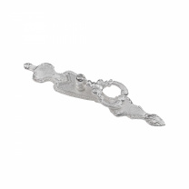 Ручка меб. кнопка мет. FLORENTINO-ключ белое серебро, AKS фотография