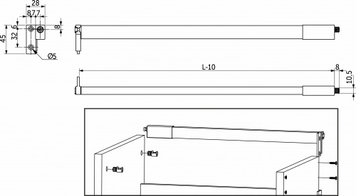 Релинг Slimbox AKS L-500 графит_2