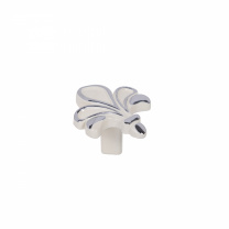 Ручка меб. кнопка мет. MILK серебро белый, AKS