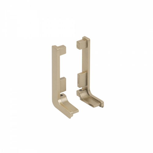 Комплект заглушек металлич. к профилю Gola, L-образных (левая+правая) браш золото 3 AKS_1