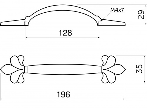 Ручка меб. скоба мет. MILK 128 серебро белый, AKS_2
