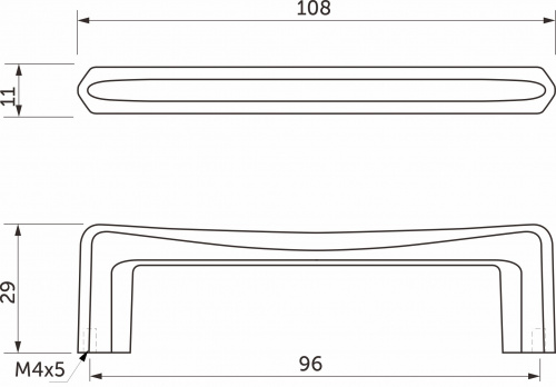Ручка меб. KUBIC-96, глянцевый никель, AKS_2