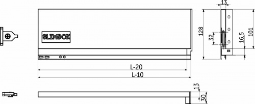 Боковина Slimbox AKS L-400 H=128 белый левая+правая_2