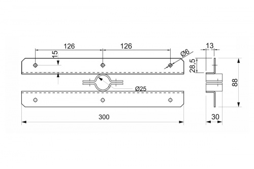 Держатель полки к трубе d25 (533) двусторонний симметричный хром AKS_2