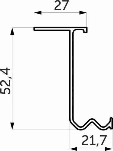 Профиль алюминиевый SUPERIOR направляющая верхн. L-6000 мм LAGUNA K-022_2