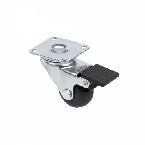 Колесо меб. CRYSTAL/2 d35 h51 с площадкой с торм., черный AKS_1