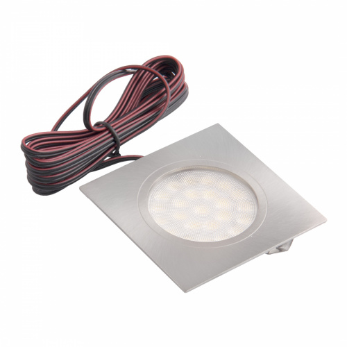 Светильник светодиодный Moon, врезной, 2W, 12V, квадратный, хром, нейтральный белый (4000К), AKS_1