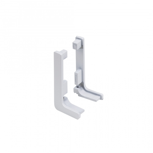 Комплект заглушек металлич. к профилю Gola, L-образных (левая+правая) белый глянец 3 AKS_3